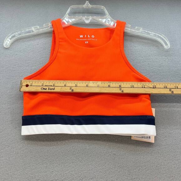 NWT Wilo The Label By Anthropologie Contra Workout Set Size X Small Orange/Navy - Picture 4 of 14